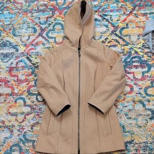 London Fog Hooded Camel Long Coat XS